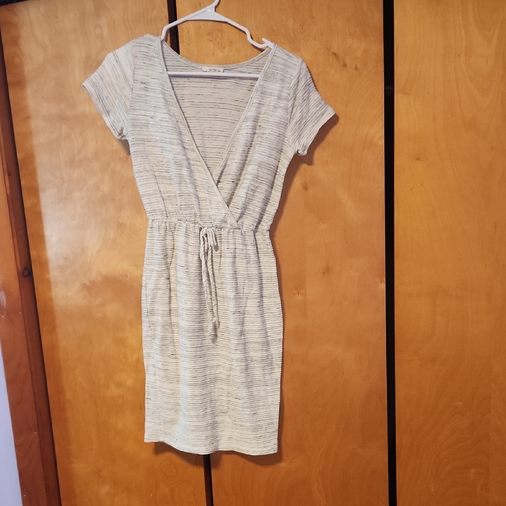 Elegant Cream Striped Dress